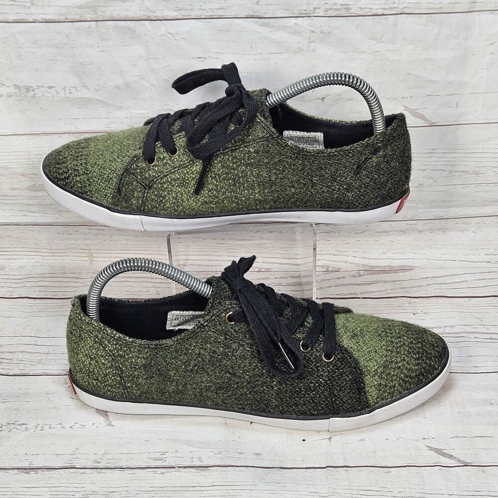 Women's Woolrich Wool Shoes Green Ombre Wool Classic Low Top Sneakers Size 8.5